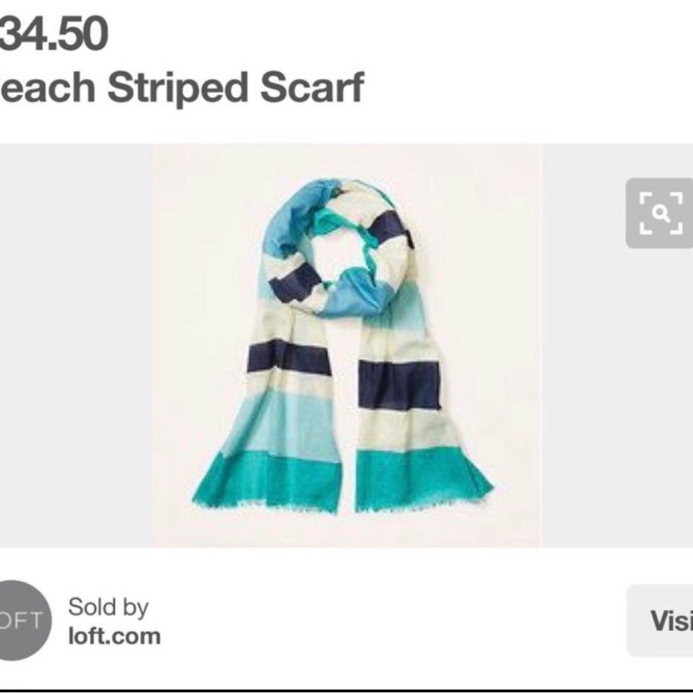 LOFT beach striped scarf NWT - Picture 6 of 6